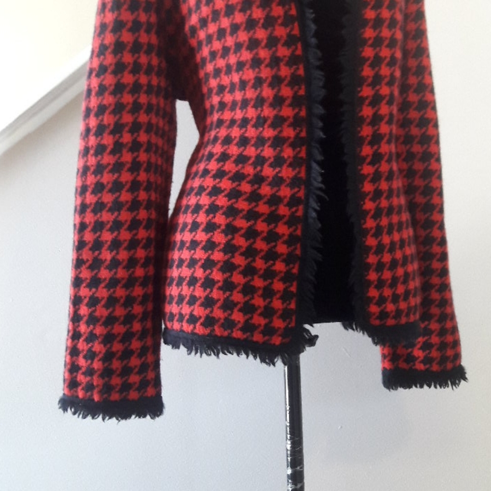 Noviveavix/Red/Black/ Houndstooth/ Wool Blazer - Picture 3 of 8